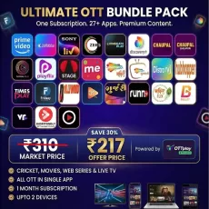 Ultimate OTT Bundle Pack in India – 27 Streaming Apps Including Amazon Prime Video, Jio Hotstar, SonyLIV & ZEE5 in One Subscription